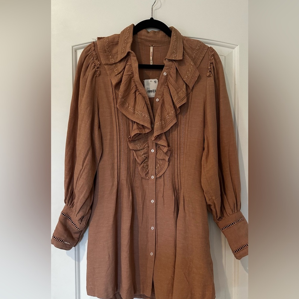Free People Ruffle Collar Dress
